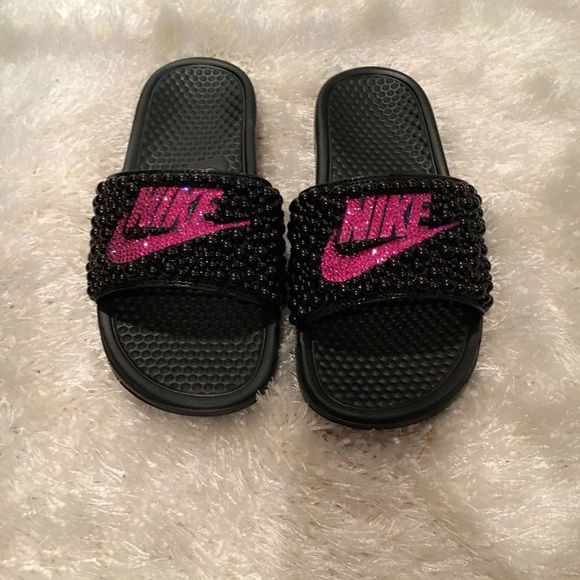 swarovski nike slides